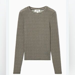 COS Beige and Black Second Skin Long Sleeve T-shirt